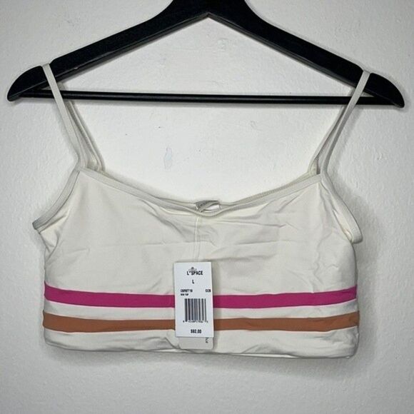 L*Space Womens Size Large Swimwear 'Ren' Bikini Top in Cream-Chestnut-Bubblegum - Picture 6 of 7
